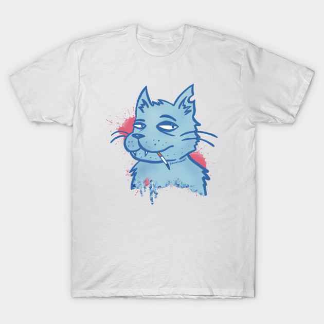 Blue smoking cat by Douwannart